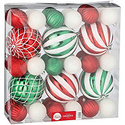 Destination Holiday Shatterproof Christmas Ornaments - Red Green & White