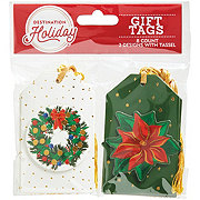 Destination Holiday Christmas Gift Tags - Wreath & Poinsettia