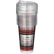 Destination Holiday Happy Holidays Y'all Christmas Plastic Cups & Lids, 10 ct