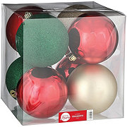 Destination Holiday Shatterproof Christmas Ornaments - Red/Green/Gold , 8 ct