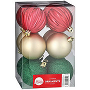 Destination Holiday Shatterproof Christmas Ornaments - Red/Gold/Green, 12 ct