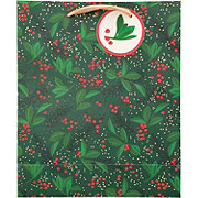 Destination Holiday Holly Berries Christmas Gift Bag, Medium