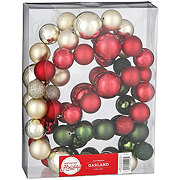 Destination Holiday Ornament Ball Garland -  Red, Gold & Green