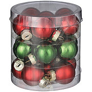 Destination Holiday Mini Glass Christmas Ornaments - Red & Green, 18 ct