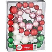 Destination Holiday Shatterproof Ornament Garland - Red, Green, White & Pink