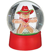 Destination Holiday Cowboy Gingerbread Man Christmas Snow Globe