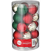 Destination Holiday Shatterproof Ball Ornaments - Gold, Green & Red