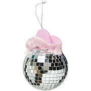 Destination Holiday Pink Cowboy Hat Disco Ball Christmas Ornament