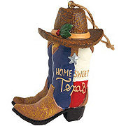 Destination Holiday Cowboy Boots & Hat Christmas Ornament