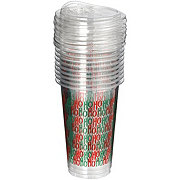 Destination Holiday HoHoHo Plastic Christmas Party Cups & Lids, 10 ct