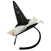 Boo! Witch Hat with White Bow Headband