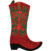 Destination Holiday Embroidered Paisley Cowboy Boot Christmas Stocking