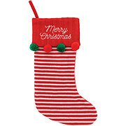 Destination Holiday Merry Christmas Striped Stocking