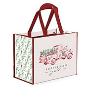 Destination Holiday Red Truck Reusable Christmas Shopping Bag, Extra Large