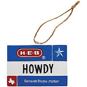 H-E-B Brand Shop Partner Name Tag Christmas Ornament