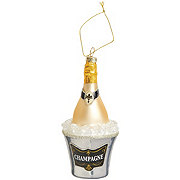 Destination Holiday Iced Champagne Bottle Christmas Ornament