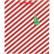 Destination Holiday Candy Cane Stripes Christmas Gift Bag, Medium