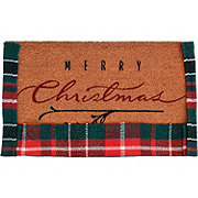 Destination Holiday Merry Christmas Coir Doormat & Plaid Scatter Mat