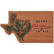 Destination Holiday Texas Cut Merry Christmas Coir Doormat