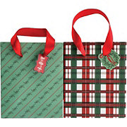 Destination Holiday Mini Christmas Gift Bags - Plaid & Holly