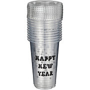 Destination Holiday Happy New Year Plastic Party Cups & Lids, 10 ct