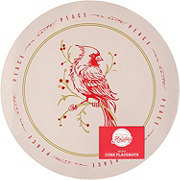 Destination Holiday Round Cork Christmas Placemats - Red Cardinal