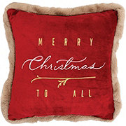 Destination Holiday Merry Christmas To All Velvet Throw Pillow