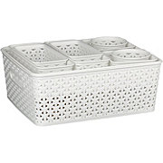 Destination Holiday Plastic Storage Bin Set - White