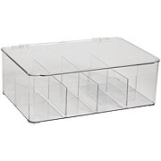 Destination Holiday Divided Storage Bin with Hinged Lid