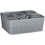 Destination Holiday Plastic Storage Bin Set - Gray