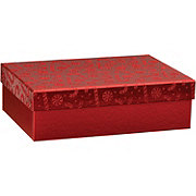 Destination Holiday Red Metallic Christmas Gift Box, Small