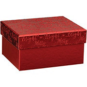 Destination Holiday Red Metallic Christmas Gift Box, X-Small