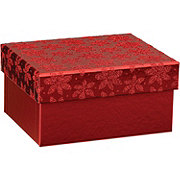 Destination Holiday Red Metallic Christmas Gift Box, X-Small