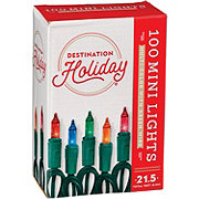 Destination Holiday Mini Multi Color Christmas Lights - Green Wire