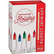 Destination Holiday Mini Multi Color Christmas Lights - White Wire