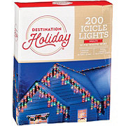 Destination Holiday Icicle Multi Color Christmas Lights - White Wire