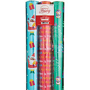 Destination Holiday Reversible Christmas Gift Wrapping Paper - Metallic, 3 pk