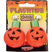 Supreme Toy & Party Halloween Flashing Light Up Earrings - Pumpkins