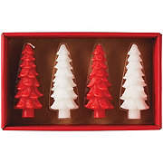 Destination Holiday Christmas Tree Taper Candles - Red & White, 4 pk