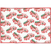 Destination Holiday Red Trucks Christmas Drying Mat