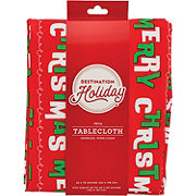 Destination Holiday PEVA Merry Christmas Tablecloth - Red