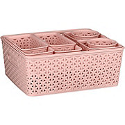 Destination Holiday Plastic Storage Bin Set - Pink