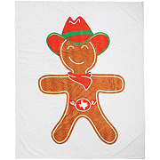 Destination Holiday Christmas Throw Blanket - Cowboy Gingerbread Man