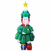 Destination Holiday Santa in Christmas Tree Animated Inflatable