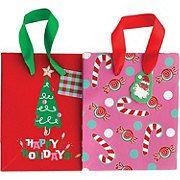 Destination Holiday Happy Holidays & Candy Cane Mini Paper Gift Bag