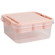 Destination Holiday Plastic Two Tier Storage With Lid - Pink