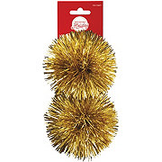 Destination Holiday Pom Pom Christmas Bows - Gold, 2 ct