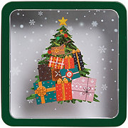 Destination Holiday Christmas Tree Square Tin Cookie Container