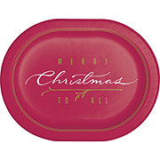 Destination Holiday Merry Christmas To All Oval Party Paper Plates, 8 ct