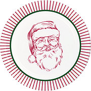 Destination Holiday Santa Stripes Christmas Party Paper Plates, 8 ct